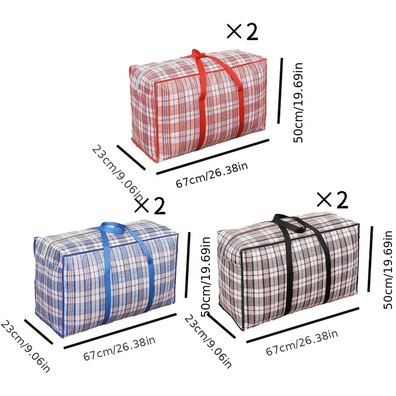 TEMU 6pcs Grand Sac de Transport Imperméable Épaissi pour Literie, Bagage de Déménagement, Rangement Pré-Délivrance, Anti-Humidité, Vêtements