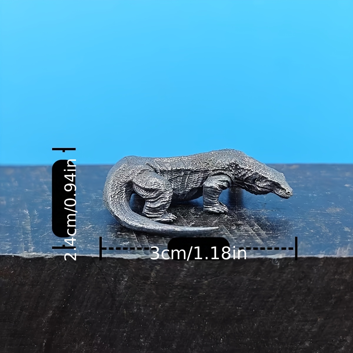 TEMU Vintage Brass Figurine, Simulated Prehistoric Miniature Model, Desktop Creative Collectible, Reptile Themed Ornament For Halloween Thanksgiving