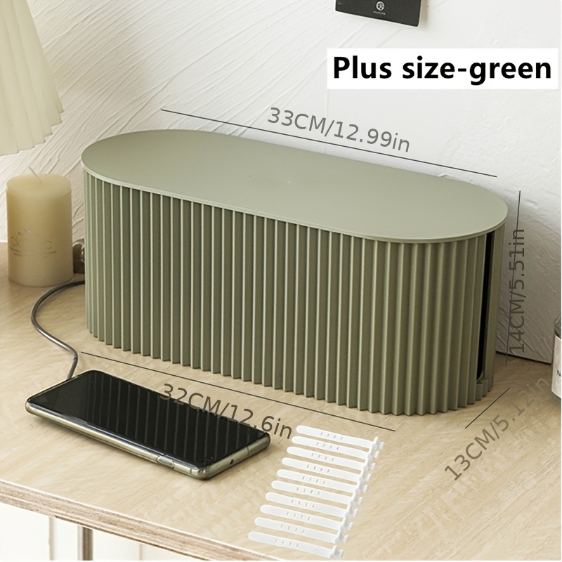 TEMU Plus Size The Power Socket Storage Box Makes The Desktop And Cleaner