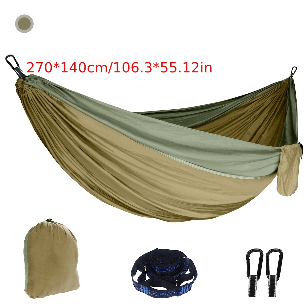 Image of Super Large Double Hammock, Three-color , Size 118.11" X 78.74", Made Of 210t Nylon, Lightweight, Portable, And Easy To Set Up, Ideal For Camping, Beach, And Hiking