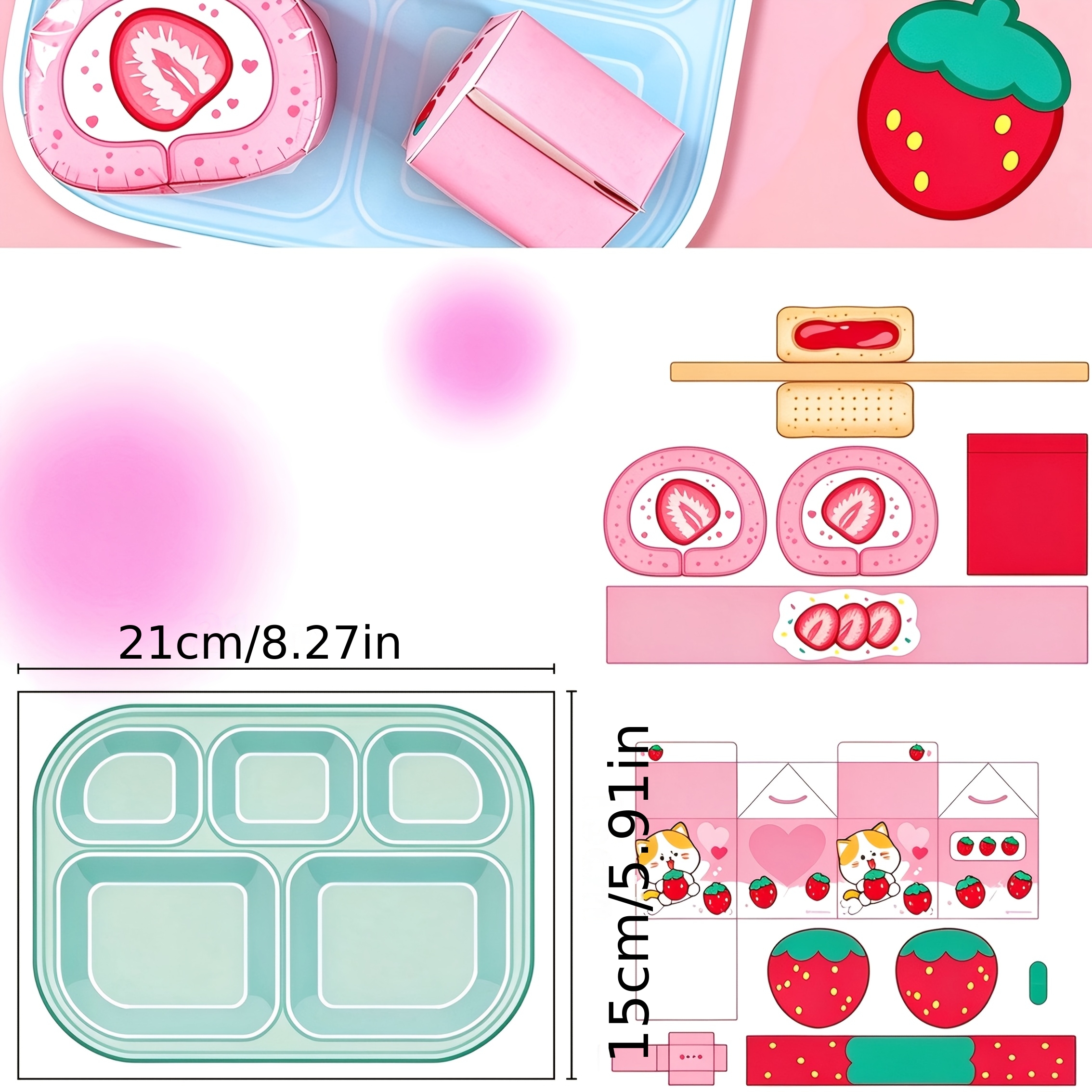 TEMU Paper Craft 3d Box Food Theme Handmade (self-cutting And ) Craft Paper Material Kit, Very Suitable For Creative Scrapbook Making Paper Craft