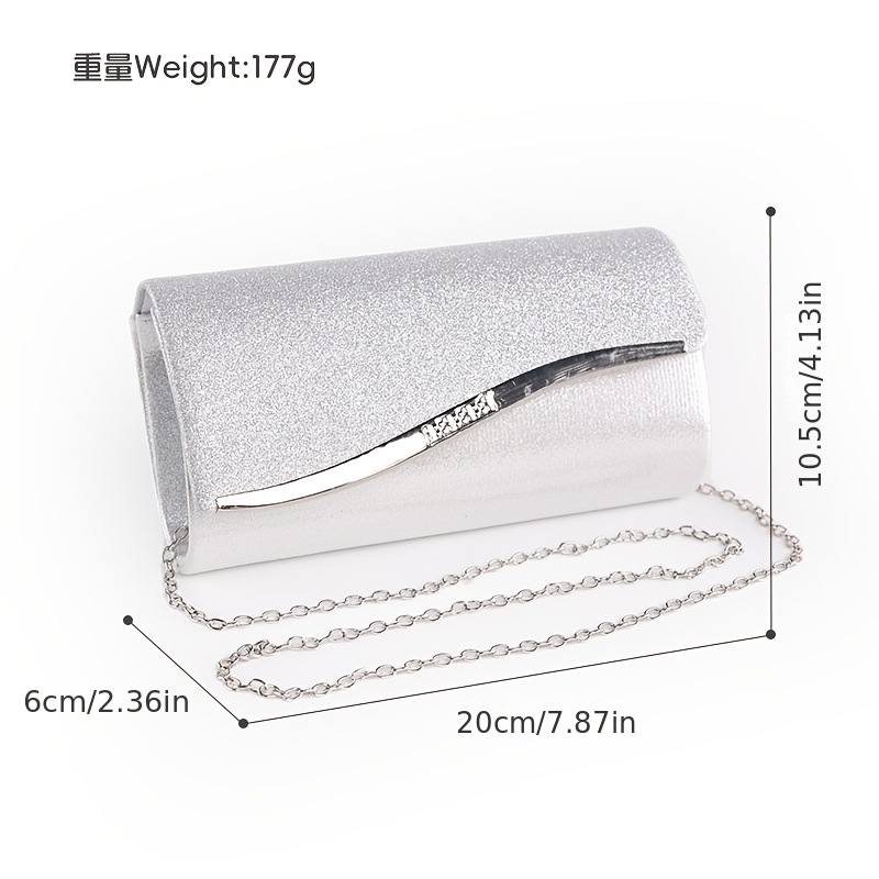 TEMU 1 ud. Bolso de noche y moderno con cierre magnético de metal, bolso de , bolso de de noche, elegante clutch para mujer, bolso de noche con
