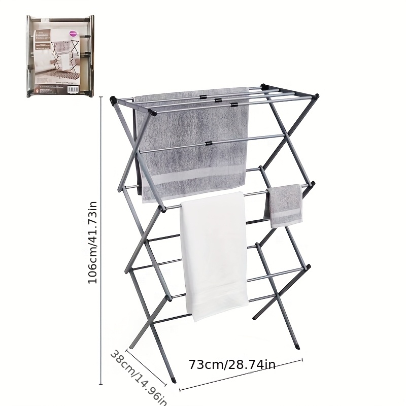 Expandable Three-Tier Drying Racks for Clothes, Collapsible Airer for Laundry And Towels, Designed to Save Space, Suitable for Indoor And Outdoor Hanging, Lightweight And Compact, Folds for Easy Storage, Made of Steel, Ideal for Air-Drying Garments