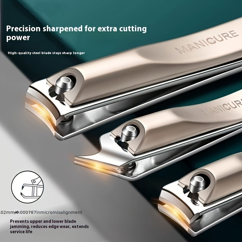   nail clipper 5pcs set 2 times   sharp and durable 1 complete set with ear spoon     steel precision grinding stainless steel nail clipper set anti splash rotating bag five piece set nail pliers complete set   Product details 3