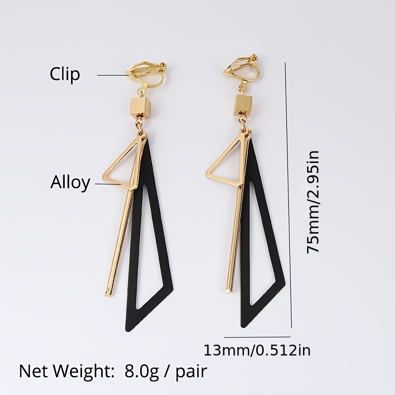 Retro Exquisite Colorful Triangle Non-Pierced Earrings