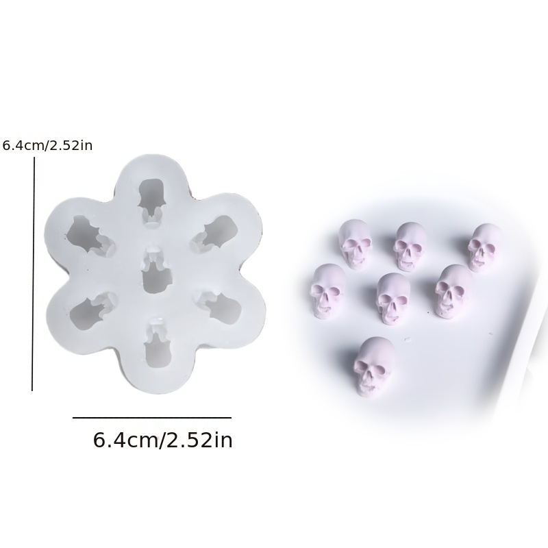 Image of Resin Silicone Mold With 7 Halloween Heads For Making Pendants, Bracelets, Necklaces, Halloween Gifts, Handicrafts, Silicone Mold