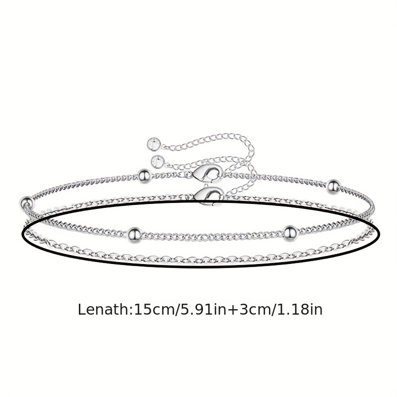 2pcs Women's Fashion Bracelet Set, Minimalist Double Layer
