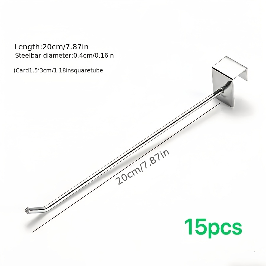 TEMU Heavy Duty 1.5cm Square Tube Drying Rack Clothes Hooks Straight Hook Design For Clothing Store Display, Supermarket Shelf, Home Storage (pack Of