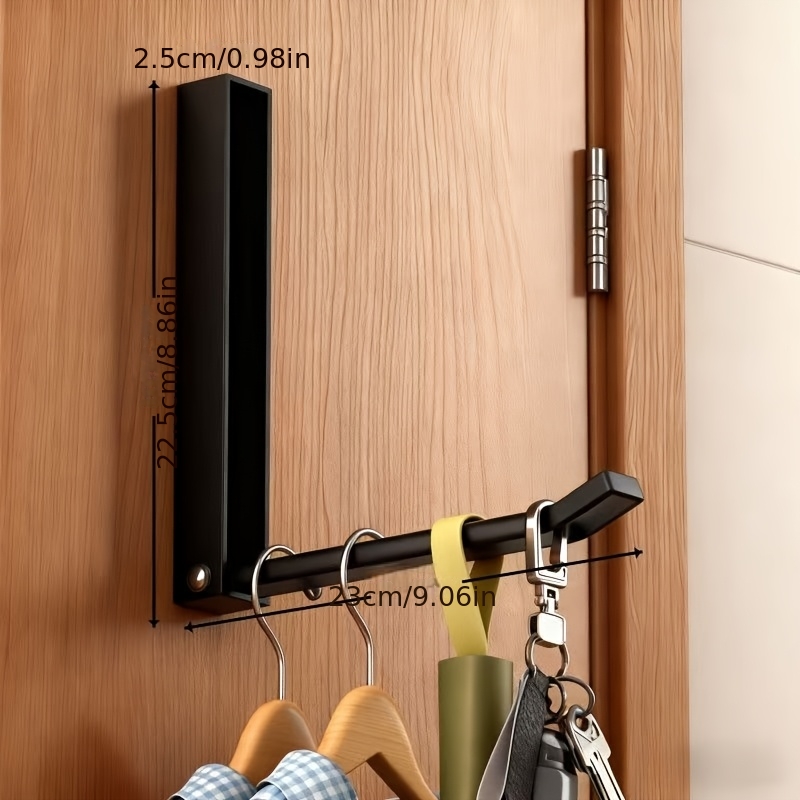 TEMU Étagère à vêtements pliante murale perforation, support de rangement pliable à 90 degrés, de place, balcon, salle de bain, buanderie, petite