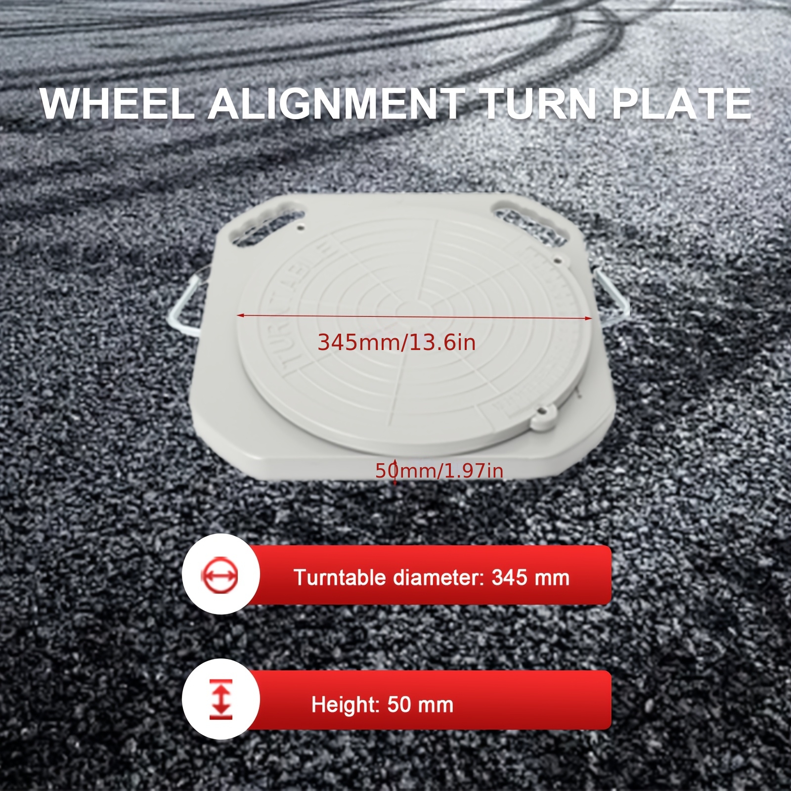 360° Car Wheel Alignment Tool Turn Plates, 1 Pair