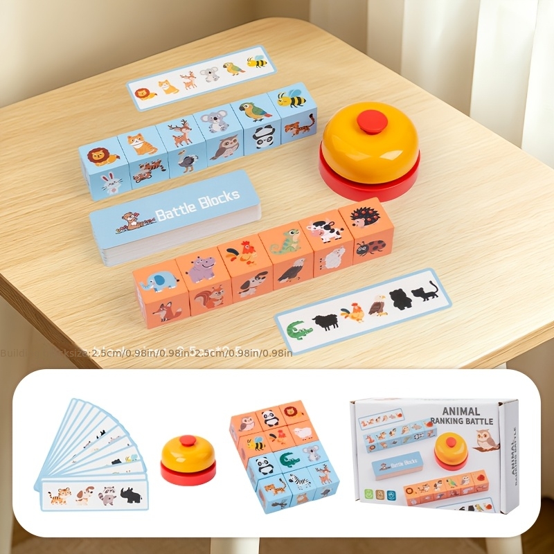 Image of Wooden Animal Sorting And Matching Game, Two-player Duel Game, Suitable For Board Game Parties, Wooden Educational Toy, Develops Hand-eye Coordination, Match Cards To Form Patterns, Cute Birthday Gift