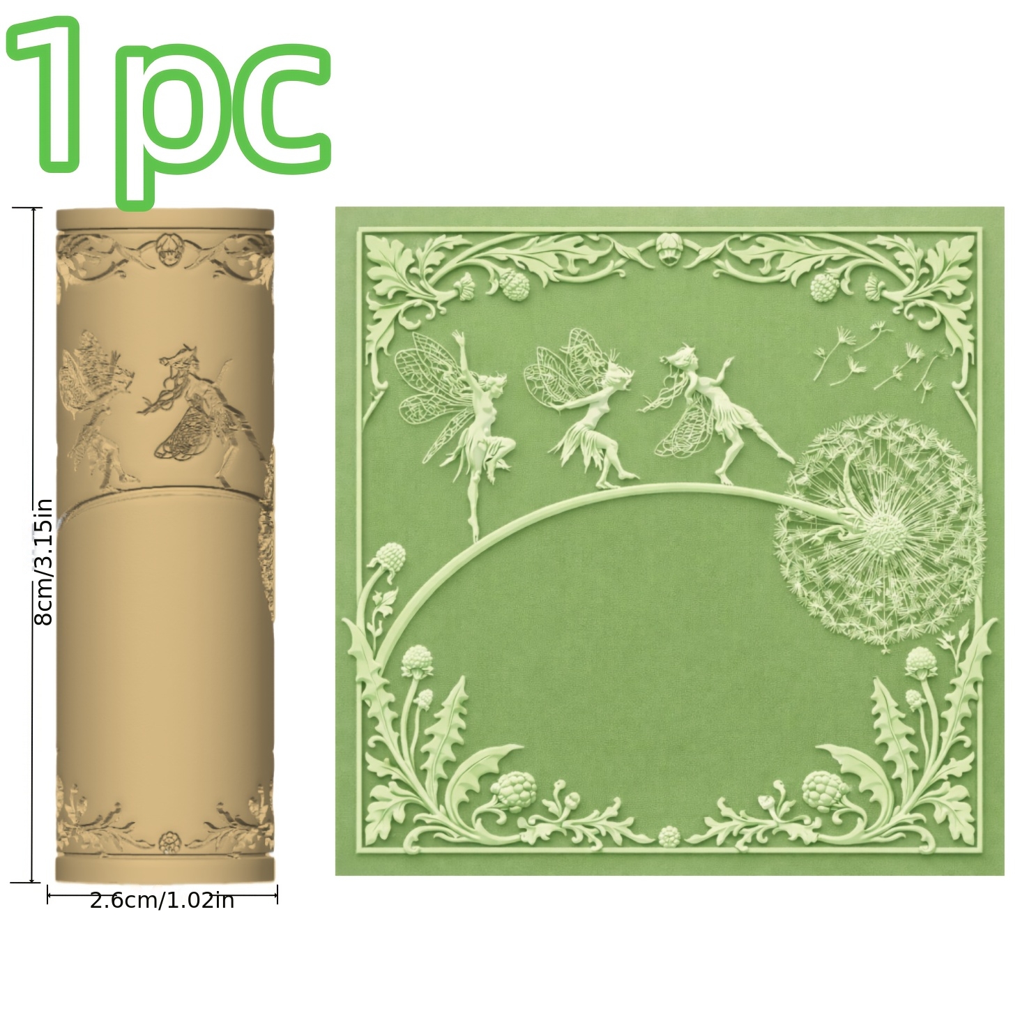 TEMU 1 Flower Fairy Dandelion Texture Roller | Durable And Accurate Plastic Clay Mold, Perfect For Soft Pottery And Jewelry Making | Ideal Gift For ,