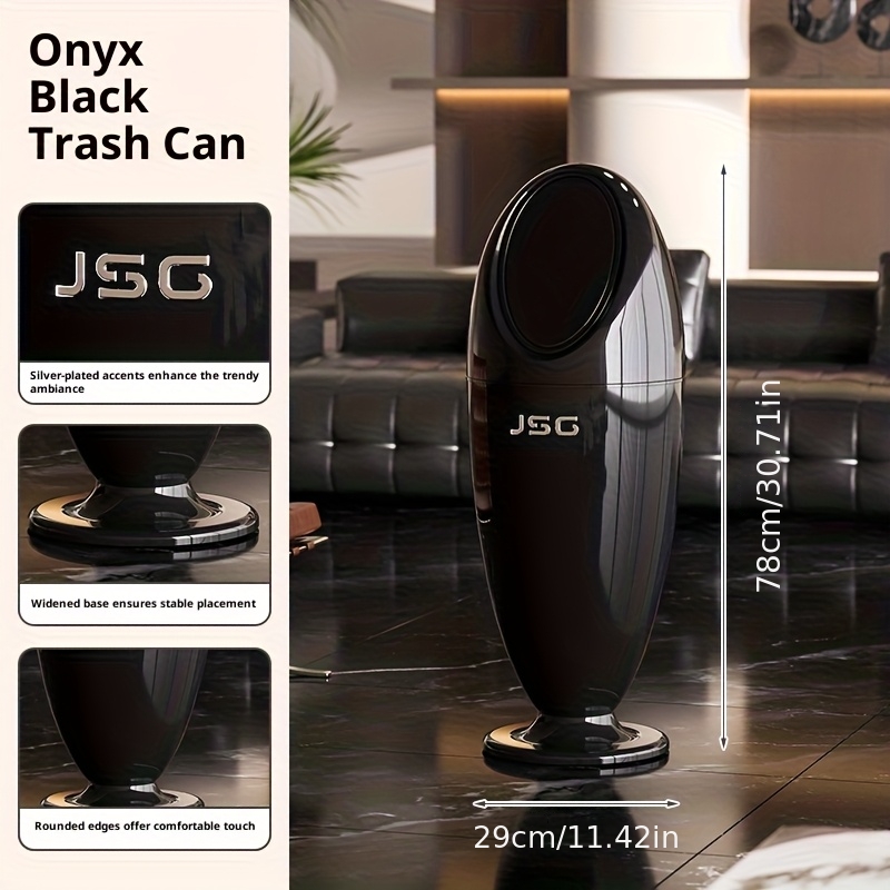 1pc Stylish Trash Can - Household Living Room Waste Bin - Wheeled Design - No-bending Operation - Suitable For Office, Living Room, Bathroom, Kitchen