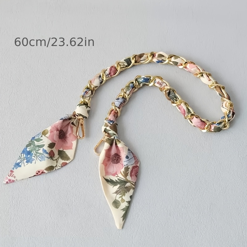 TEMU 1pc Chaîne de foulard multicolore polyvalente premium pour femmes, sangle de sac à main printemps été, chaîne de sac bandoulière, sac à main,