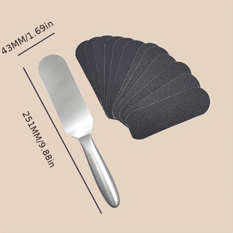 TEMU 1 base en acier inoxydable, compatible avec les lames de râpe à pieds petites, +12 lames noires