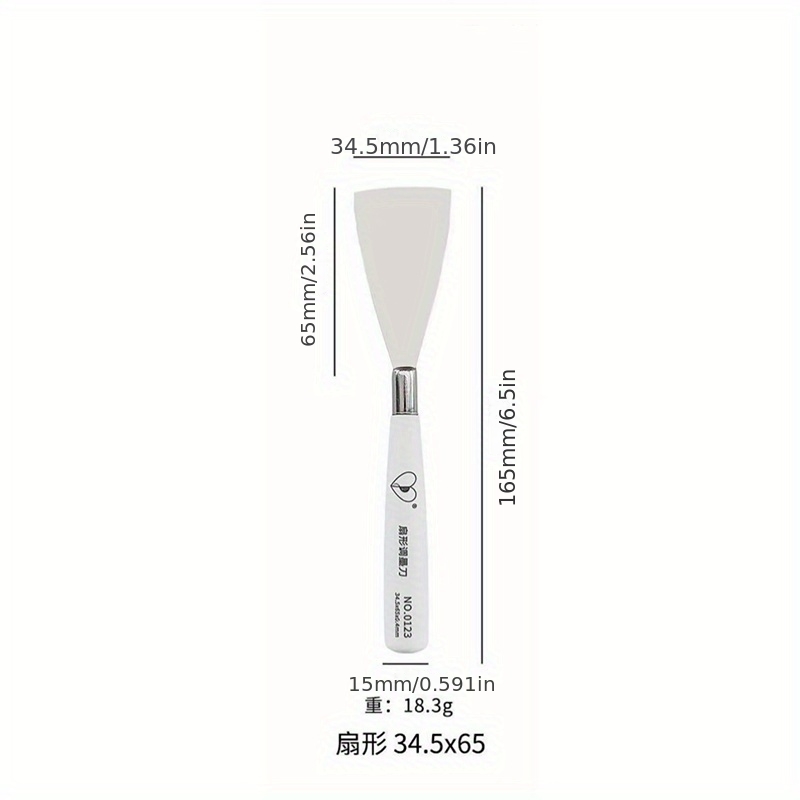 White Handle Stainless Steel Palette Knife for Mixing Colors