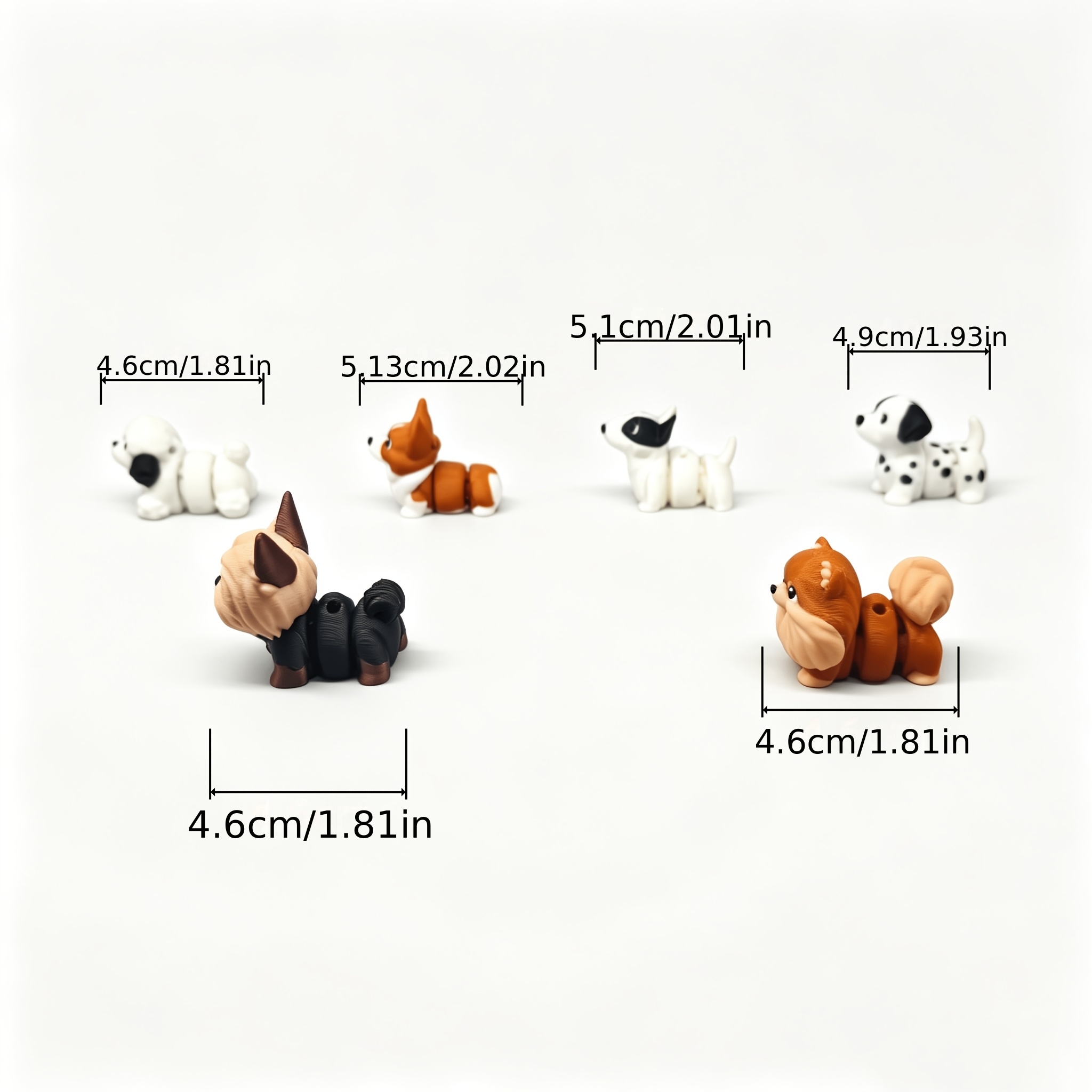 6pcs Adorable Dog Doll Model Set for Interactive Play