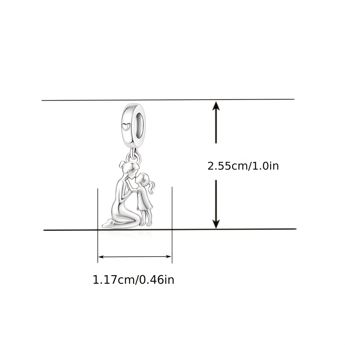 Silvery Plated Copper Loving Family Dangle Charm for Jewelry DIY