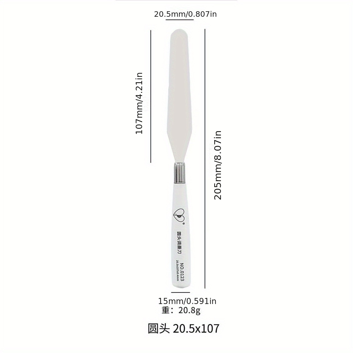 White Handle Stainless Steel Palette Knife for Mixing Colors