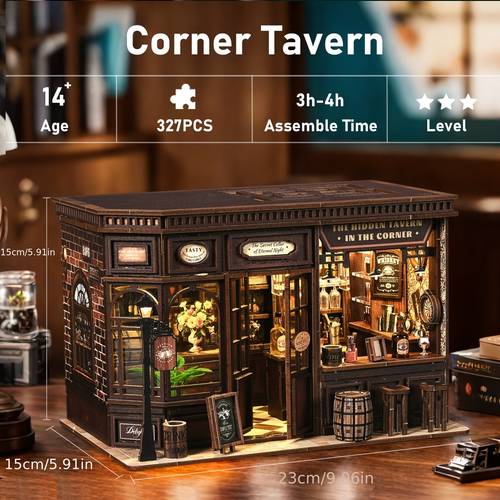 wooden 3d miniature book nook puzzle kit bookend bookshelf decoration dollhouse for teens adults creative handmade craft project unique gift for hobbyists home decor birthday gift for