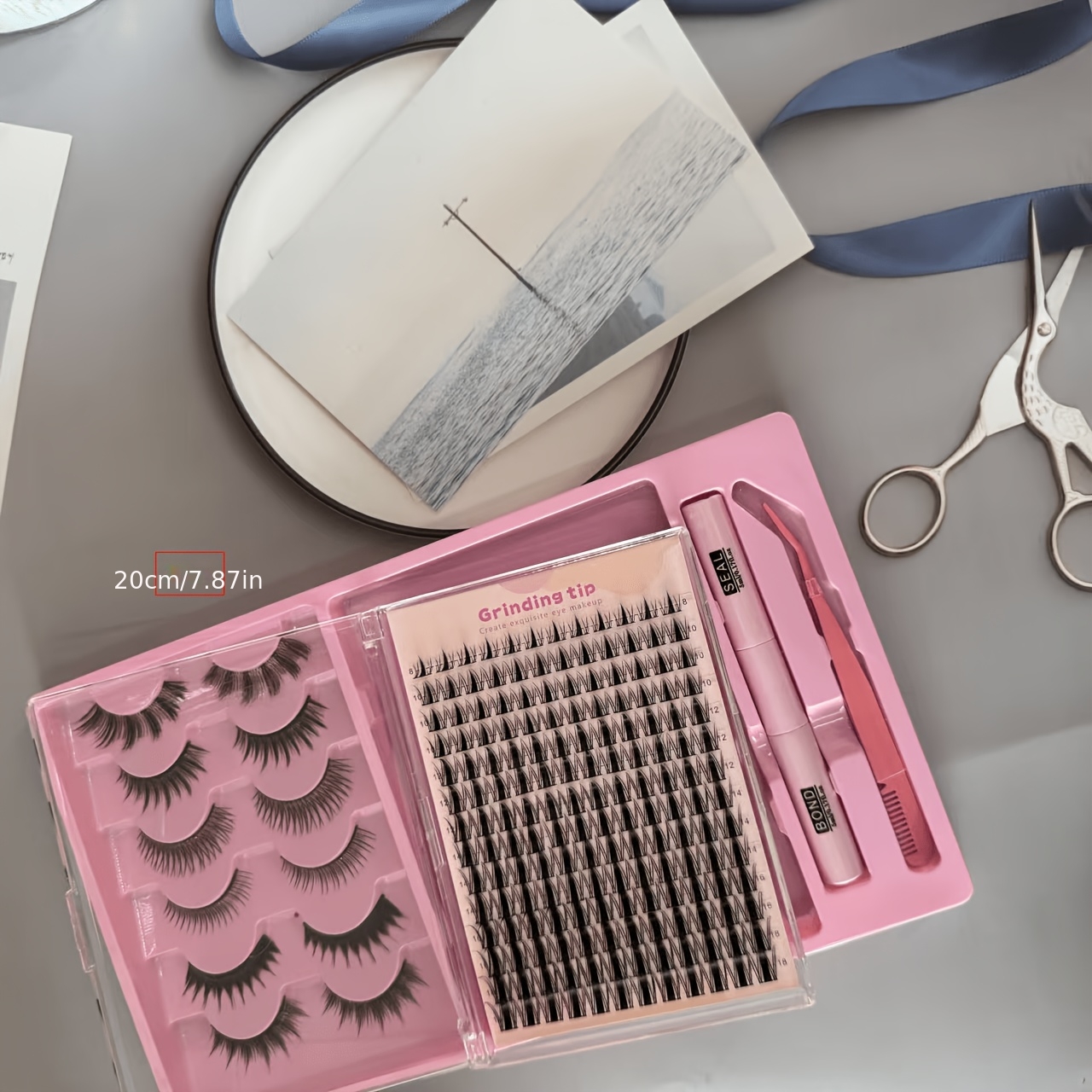 168pcs 8-18mm Fluffy Lash Clusters And Strip Lashes Set Individual False Eyelashes Reusable Graduated Look