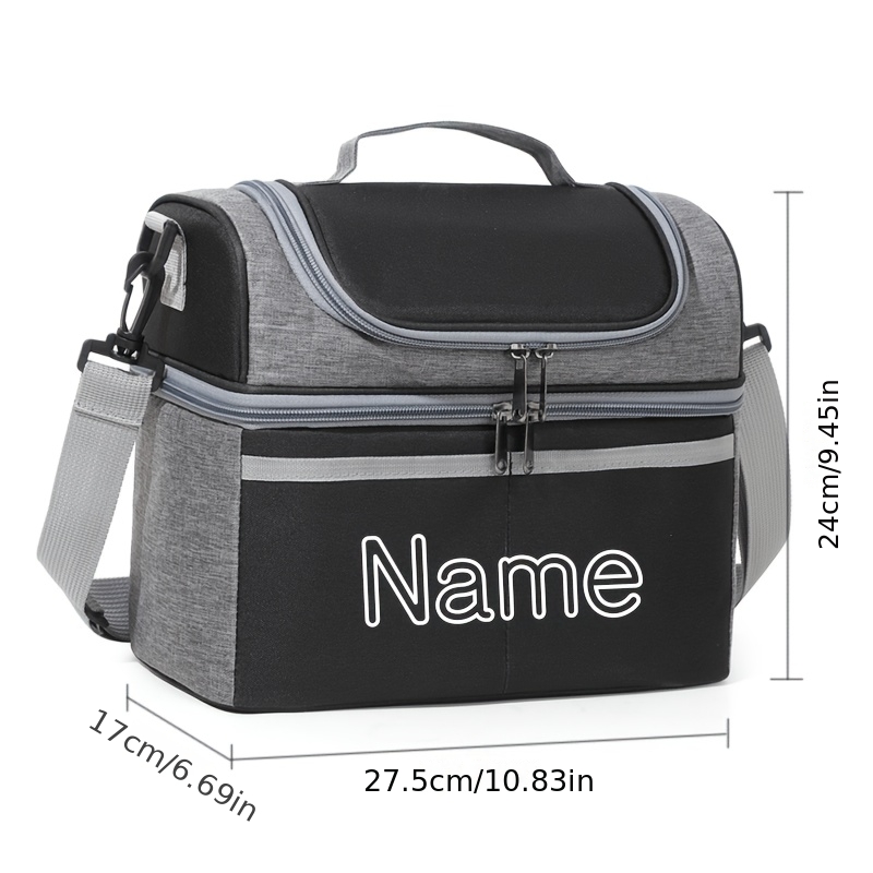 TEMU Sac à déjeuner isotherme double paroi personnalisable avec nom/ - Grand sac fourre-tout thermique pour le rangement, idéal pour , les - une
