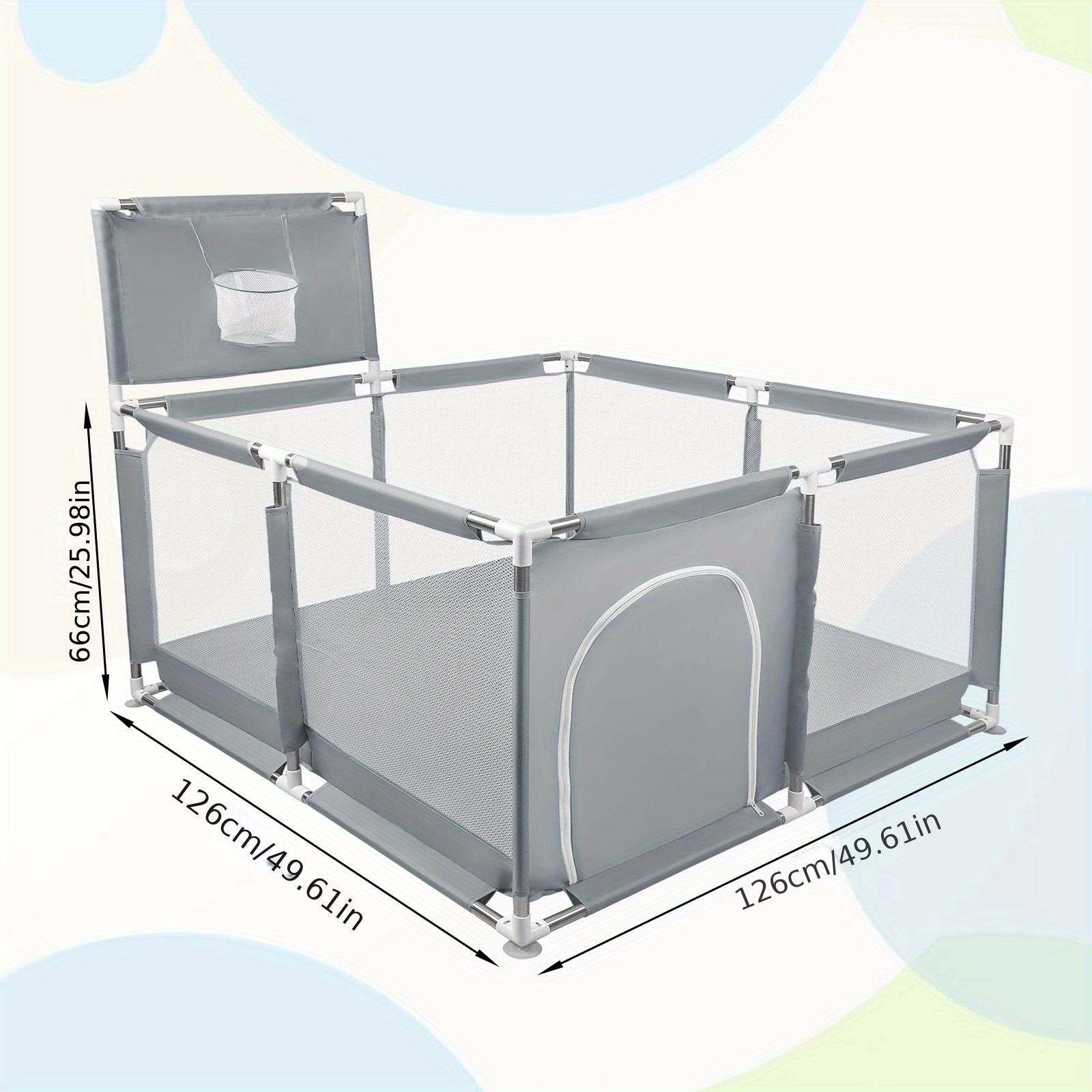 Image of Large 126cm Square Pet Playpen, 66cm Puppy Cat Cage, Heavy Duty & Easy Clean, For Indoor Use, Training & Small Animals (guinea Pigs, Hamsters)
