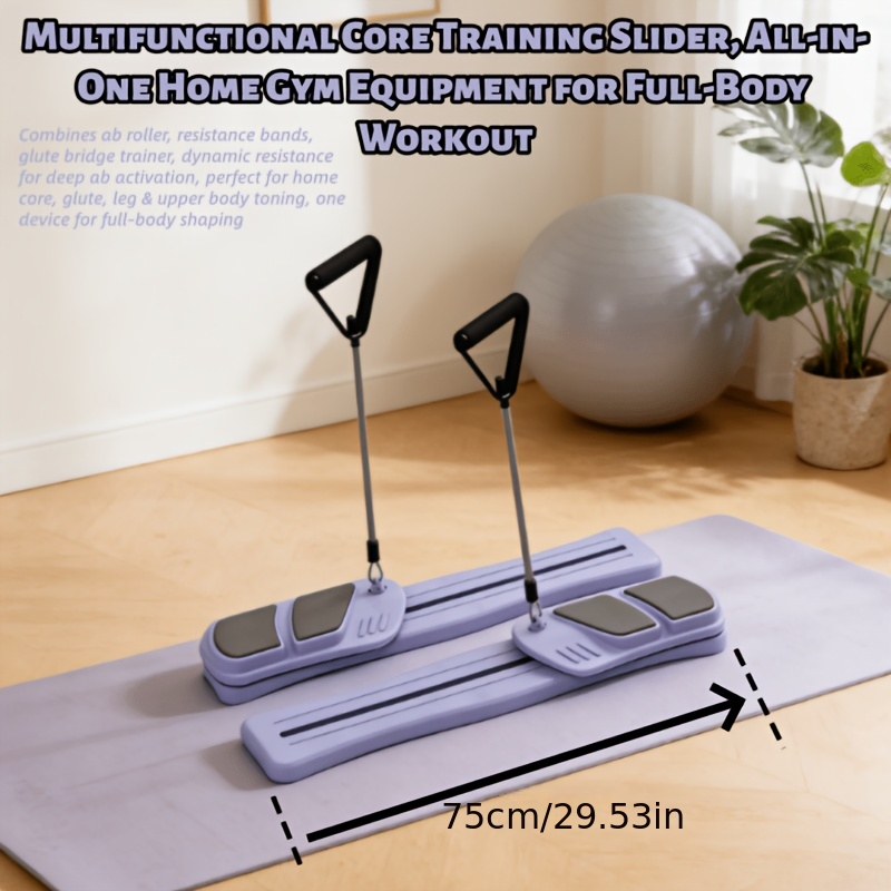 Home And Body Shaping Equipment New Multifunctional Split-type Fitness Board Ab Trainer, Purple With Timer, No Armrests, 2.6kg Portable, Suitable For Office