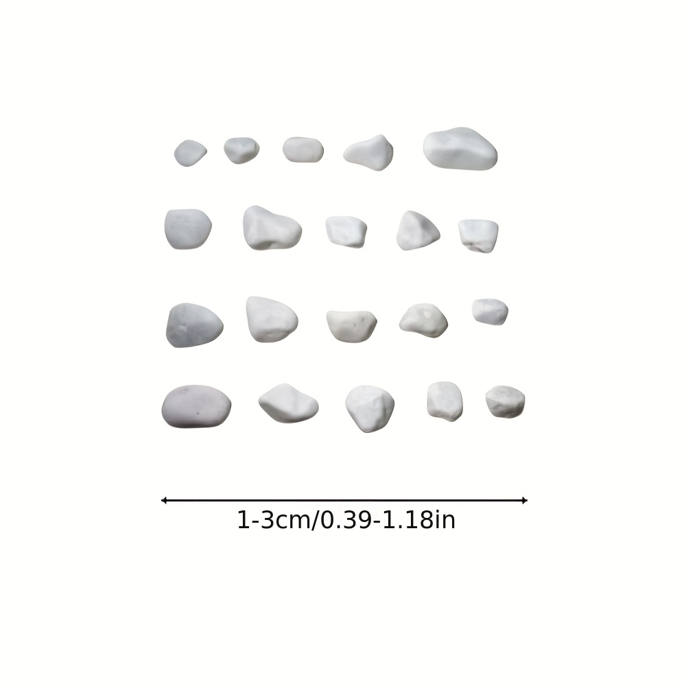 Guijarros Blancos de 1-3 cm, 300/600 g, Ideales para Decoración en Macetas y Paisajismo con Plantas o Flores, Adorno para Acuarios