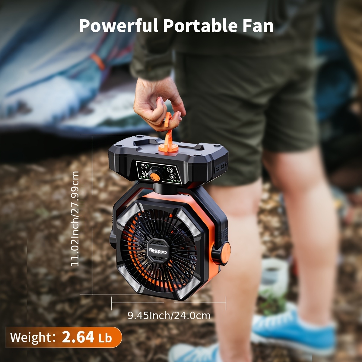 practical ColdSky Battery Powered Fan with 4 LED Lanterns, 20000mAh Camping Fan with Dual Motor, 8 Speed Desk Fan with Remote Control, Portable Outdoor Fan with Hook for Tent, Power Outage, Construction Site 2 practical ColdSky Battery Powered Fan with 4 LED Lanterns, 20000mAh Camping Fan with Dual Motor, 8 Speed Desk Fan with Remote Control, Portable Outdoor Fan with Hook for Tent, Power Outage, Construction Site - Image 2