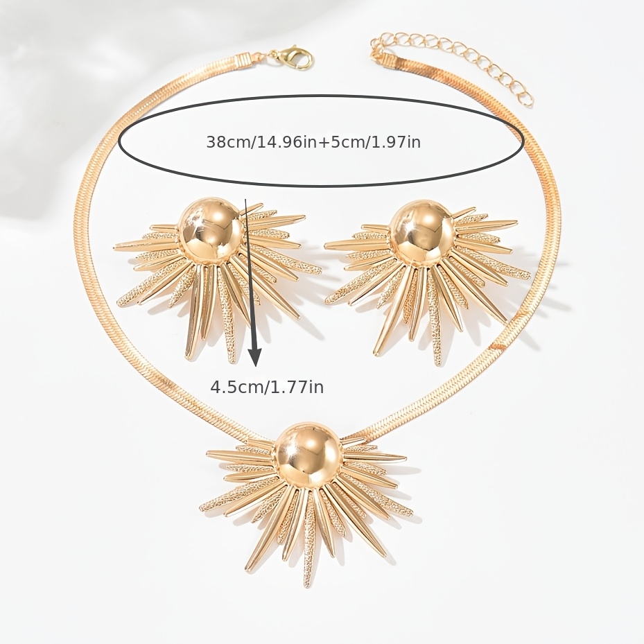 2pcs Women's Earrings and Necklace Set, Artistic Style