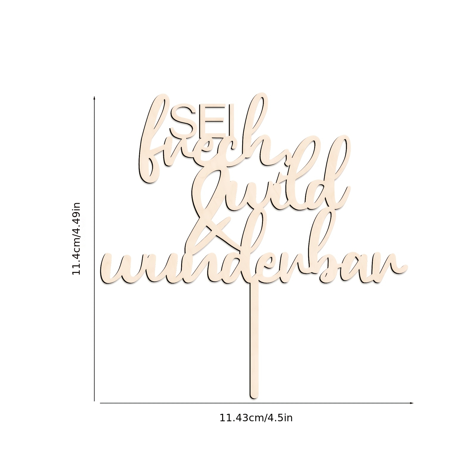 Image of 1pc Sei Frech, Wild & Wunderbar German Wooden Cake Topper Cake Decoration For A Birthday, Christening, Confirmation Party Decoration Supplies