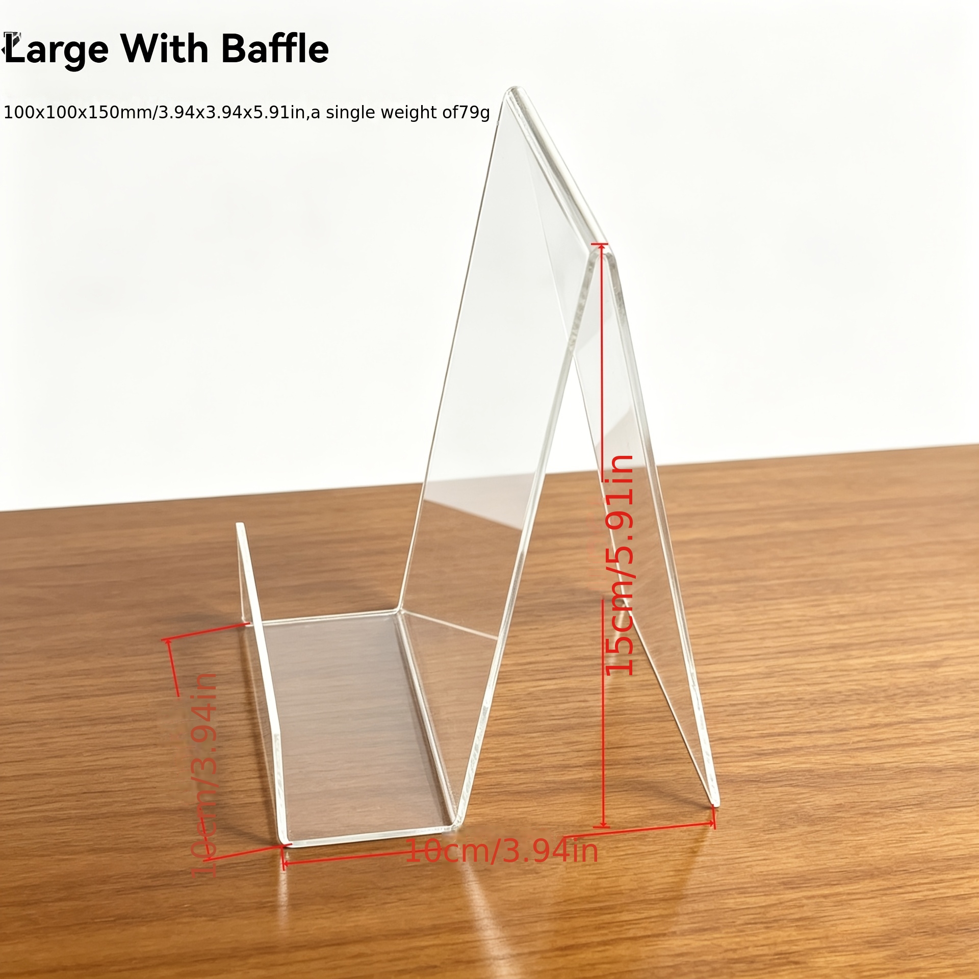 TEMU New Desktop Organizer Bookshelf, Transparent Acrylic Bookend, Library Desktop Book Holder, Photo Album Book Stand, Acrylic Display Rack