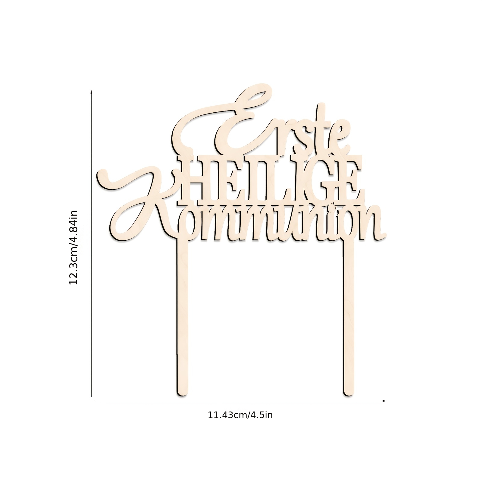 1pc First Holy Communion Wooden Cake Topper, A Decorative Item For Celebrations Like First Holy Communion, Baptism, And Confirmation