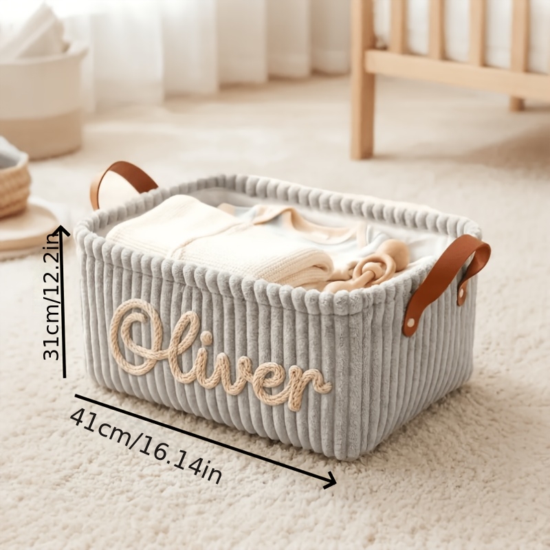Personalized Custom Storage Basket for Diapers and Clothes
