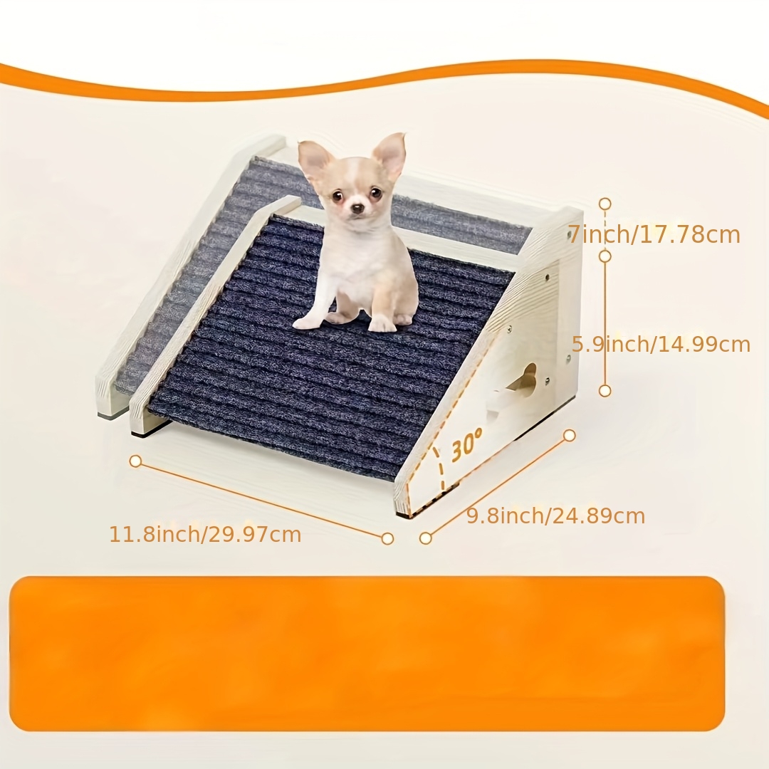 E-shop Holzrampe für kleine Hunde und Katzen, niedriges Haustier-Höhenprofil, Trittleiter für Haustiere, Holzstufen für Haustiere