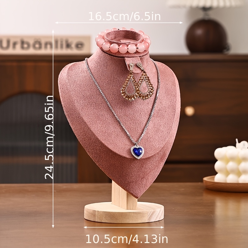 3-in-1 Wood Jewelry Bust Display Stand