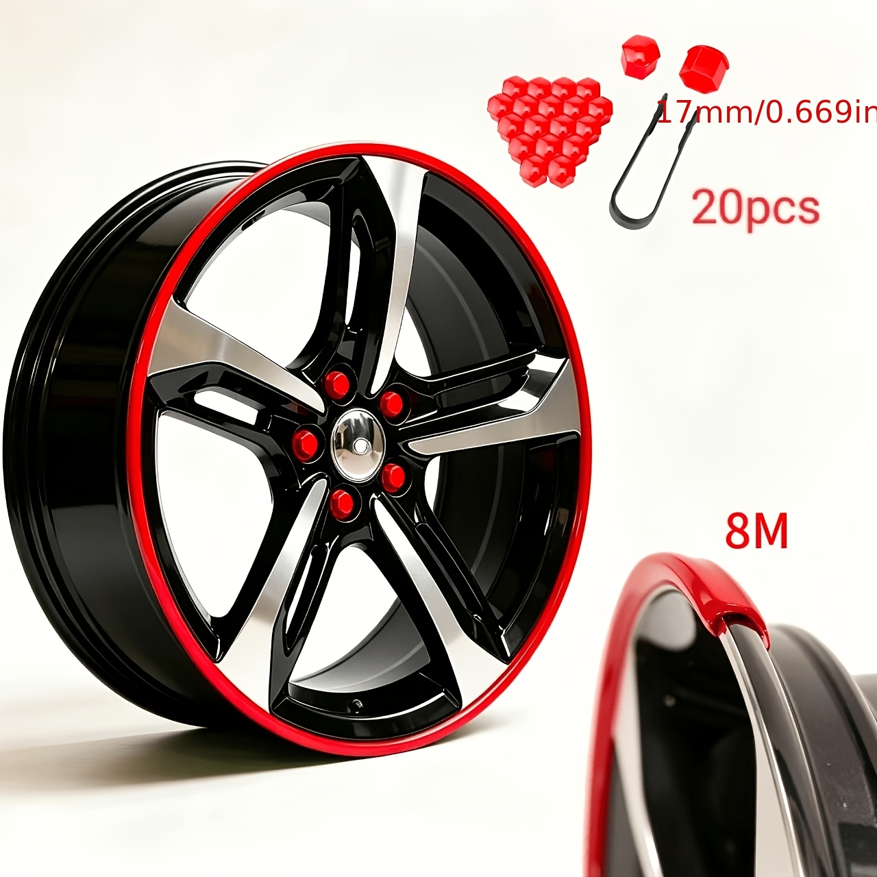 TEMU Tire Protection Kit, Tire And 17mm Nut Protection Cover, Car Tire Maintenance, Tire Impact Protection Kit