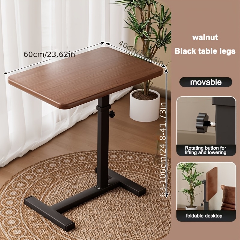 Bedside Table, Movable Lifting Computer Desk, Living Room Sofa Side Folding Desk, Bedroom Desk, Office Desk, With Universal Casters For Smooth Movement