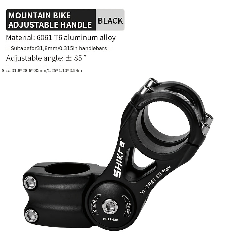 Image of Hassns Aluminum Alloy Mountain Bike Adjustable Handlebar Stem Angle Riser, Cycling Accessories