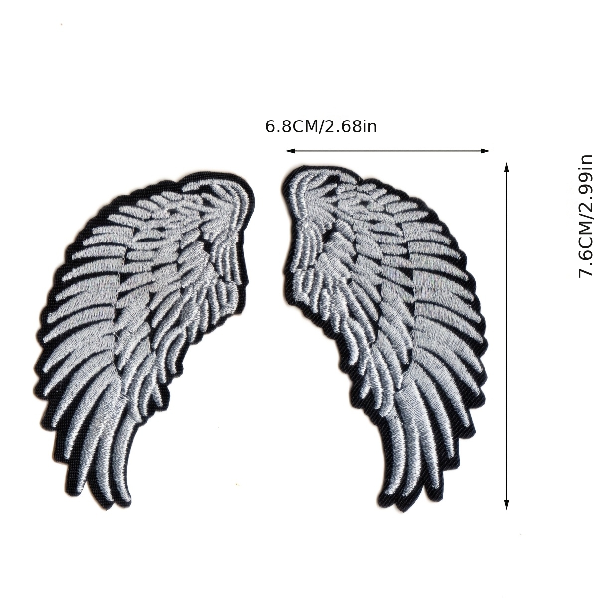 Embroidered Golden And Silvery Wings Patch, Iron-on Patch For Jacket Decoration, For Clothing, Backpacks, Hats, Shoes, And Jackets