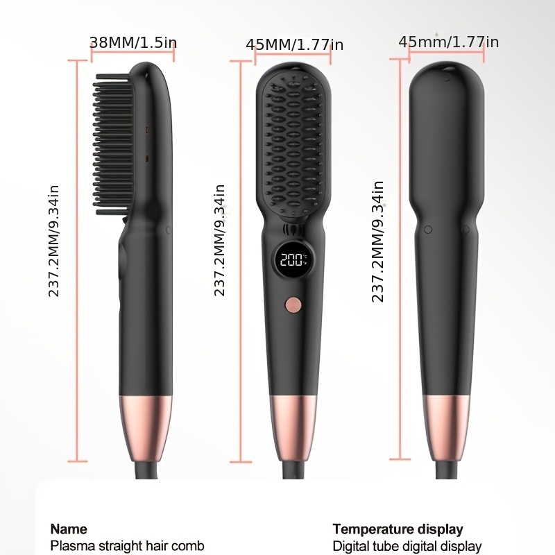 Hair Straightener Brush 3D Bristles 20 Heat 5 Temp