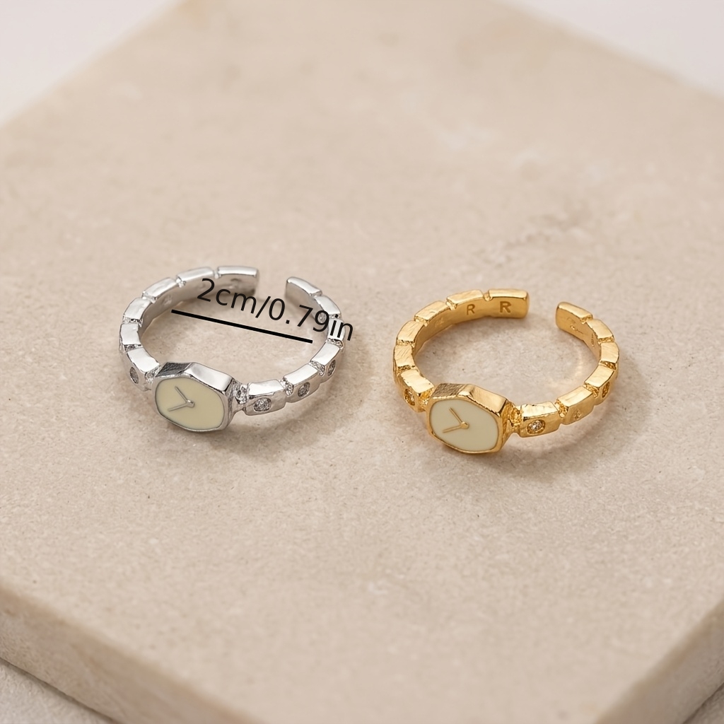 2pcs Vintage Fashion Watch-Style Ring Set