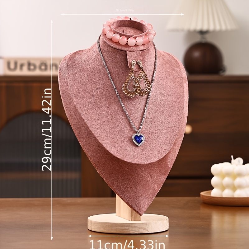 3-in-1 Wood Jewelry Bust Display Stand