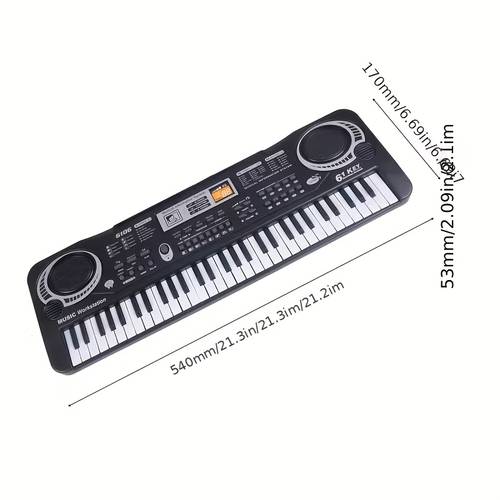 61 key portable electronic organ 16 tones 10 microphone free sheet music included usb power supply no battery required the perfect educational christmas and birthday gift for beginners and children