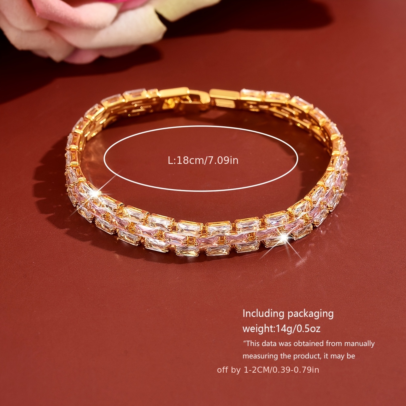 Luxurious Rectangular Cubic Zirconia Bracelet