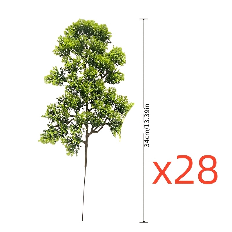 1/10/28pcs Artificial Green Plant Landscaping Additions