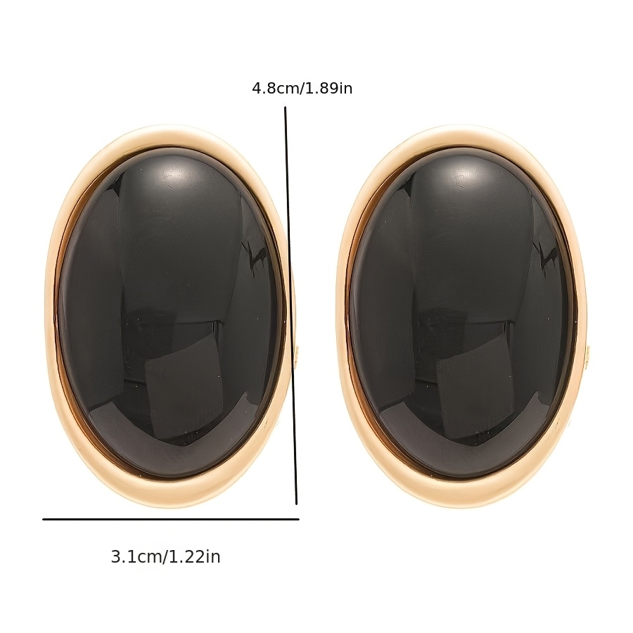 Women's Retro Oval Exaggerated Stud Earrings, Casual Wear