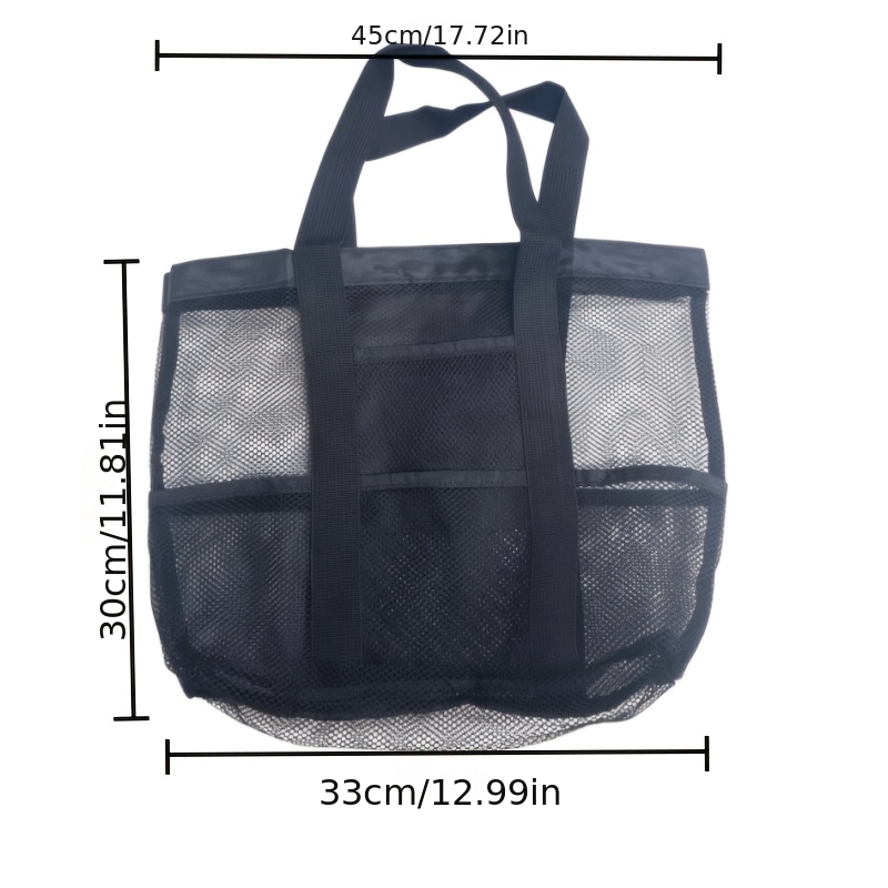 E-shop Große Mesh Strandtasche mit 9 Fächern, faltbare Reise- und Schwimmtasche, strapazierfähige Schulter-Handtasche, geeignet für Fitnessstudio,