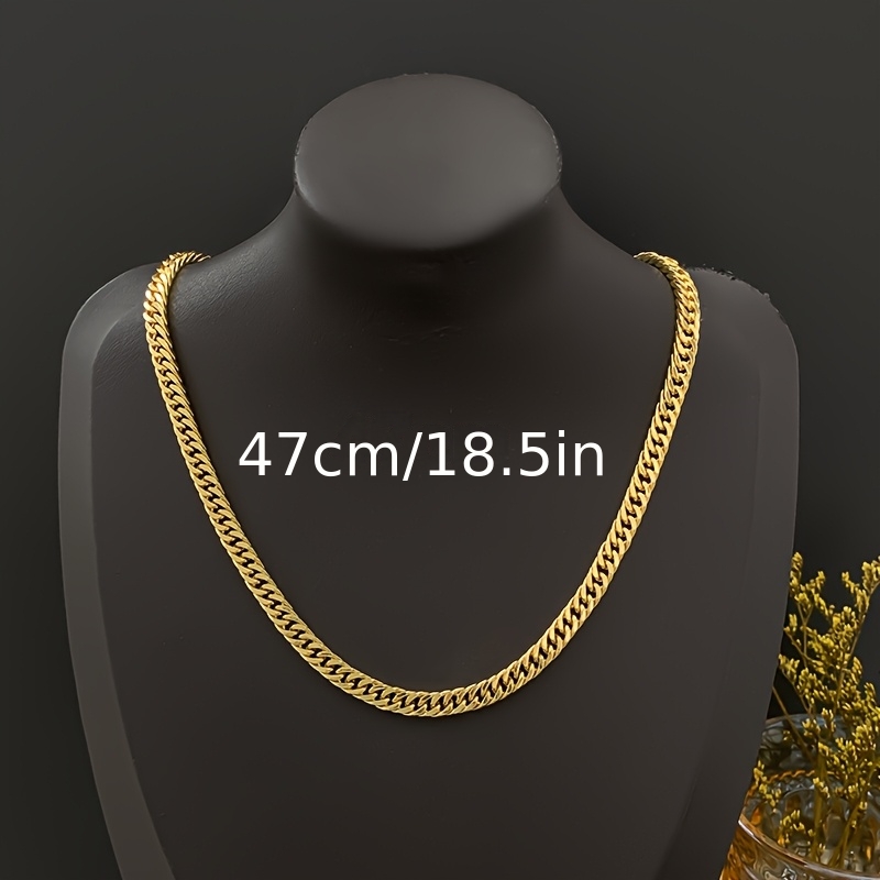 2pcs Men's Thickened Cuban Chain Necklaces, Dual Sizes